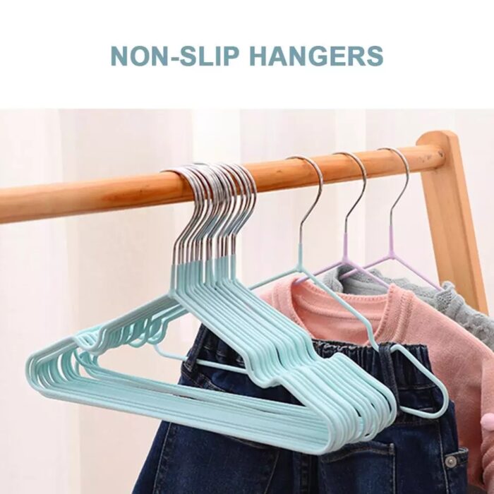 3 Piece of Colorful Rubber Stainless Steel Hangers For Clothes Pegs Antiskid Drying Clothes Rack Non Slip Hanger Outdoor Drying Rack - Image 9