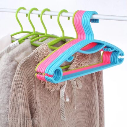 10pcs/lot 38cm Colorful outdoor drying plastic hangers rainbow clothes rack candy color clothes hanger