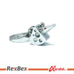 Mouse and cheese metal keychain