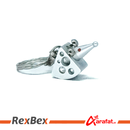 Mouse and cheese metal keychain