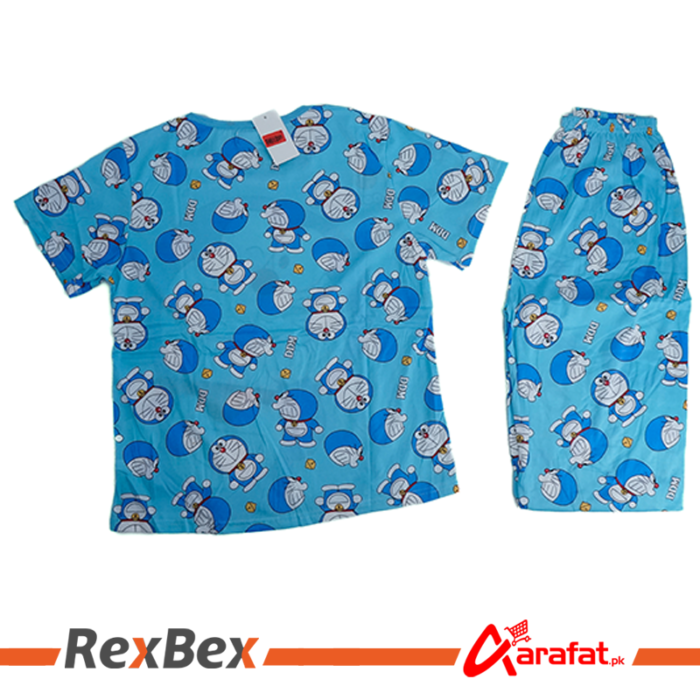 2-piece Doraemon printed Night Suit/Sleep wear for girls - Night dress and Nighty for girls - Image 2