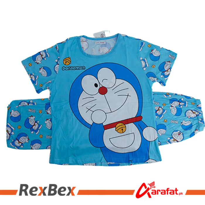 2-piece Doraemon printed Night Suit/Sleep wear for girls - Night dress and Nighty for girls - Image 3
