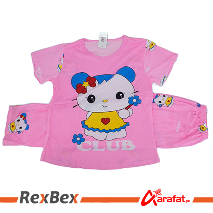 2 Piece Night Suit Sleep wear for girls Hello Kitty designed pajamas – Nighty / Night dress - Image 3