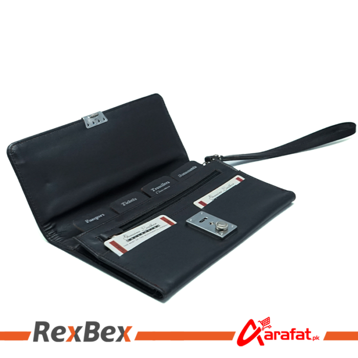 Genuine Leather Lockable Travel Wallet and Card Holder - Documents And Travelers Cheques Organizer - Image 7